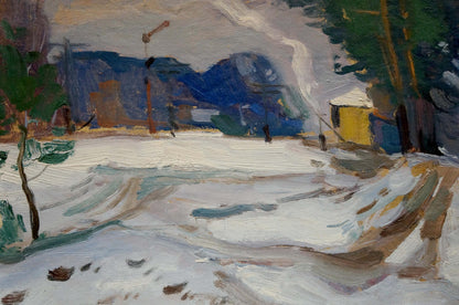Oil painting The first snow fell Nikolay Buryachok
