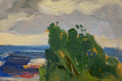 Oil painting Cloudy sky on the background of a tree Mykola Ivanovich Buryachok