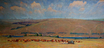 Oil painting Field work Kravtsov Nikolay Fedorovich