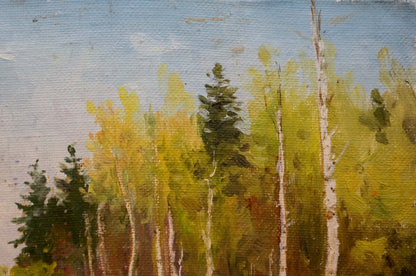 Oil painting Forest landscape Petr Chernyshevsky