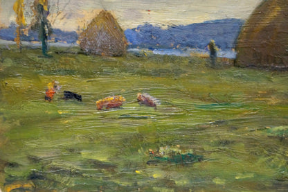 Oil painting Haystacks Popov Igor Alexandrovich