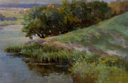 Oil painting River landscape Nevkritiy Denis Nikiforovich