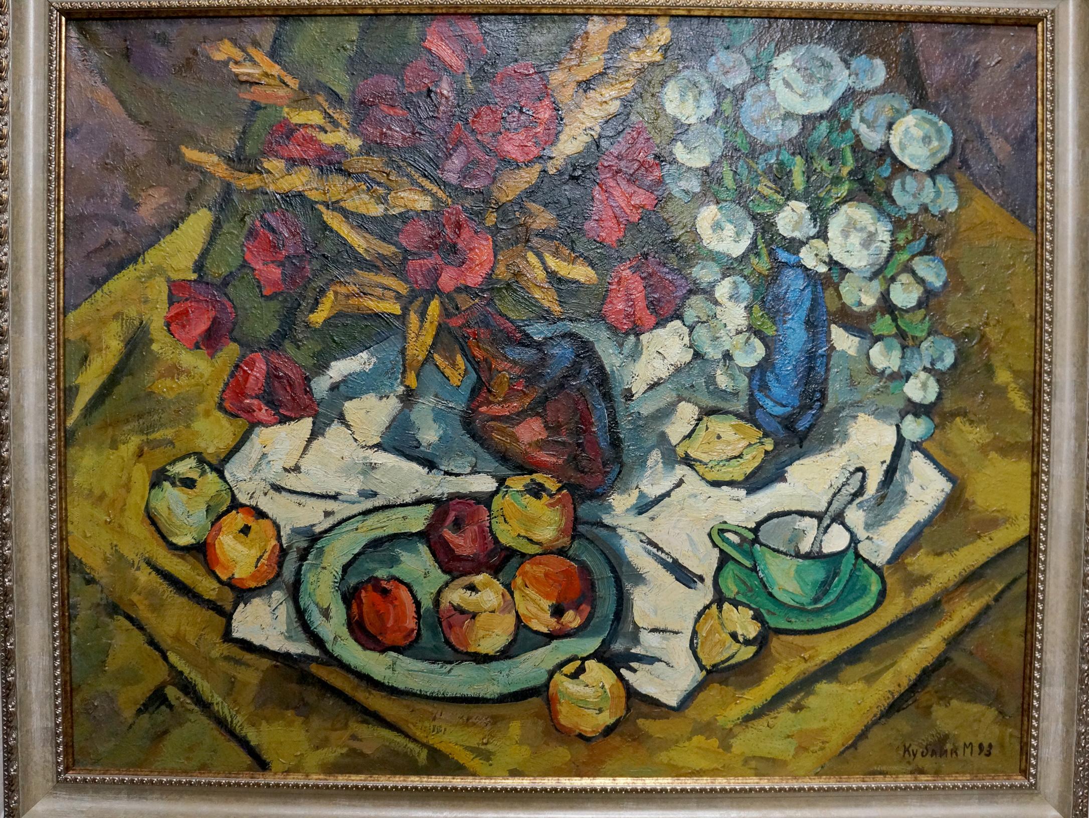 Oil painting Flowers and apples Kublik Mikhail Alekseevich