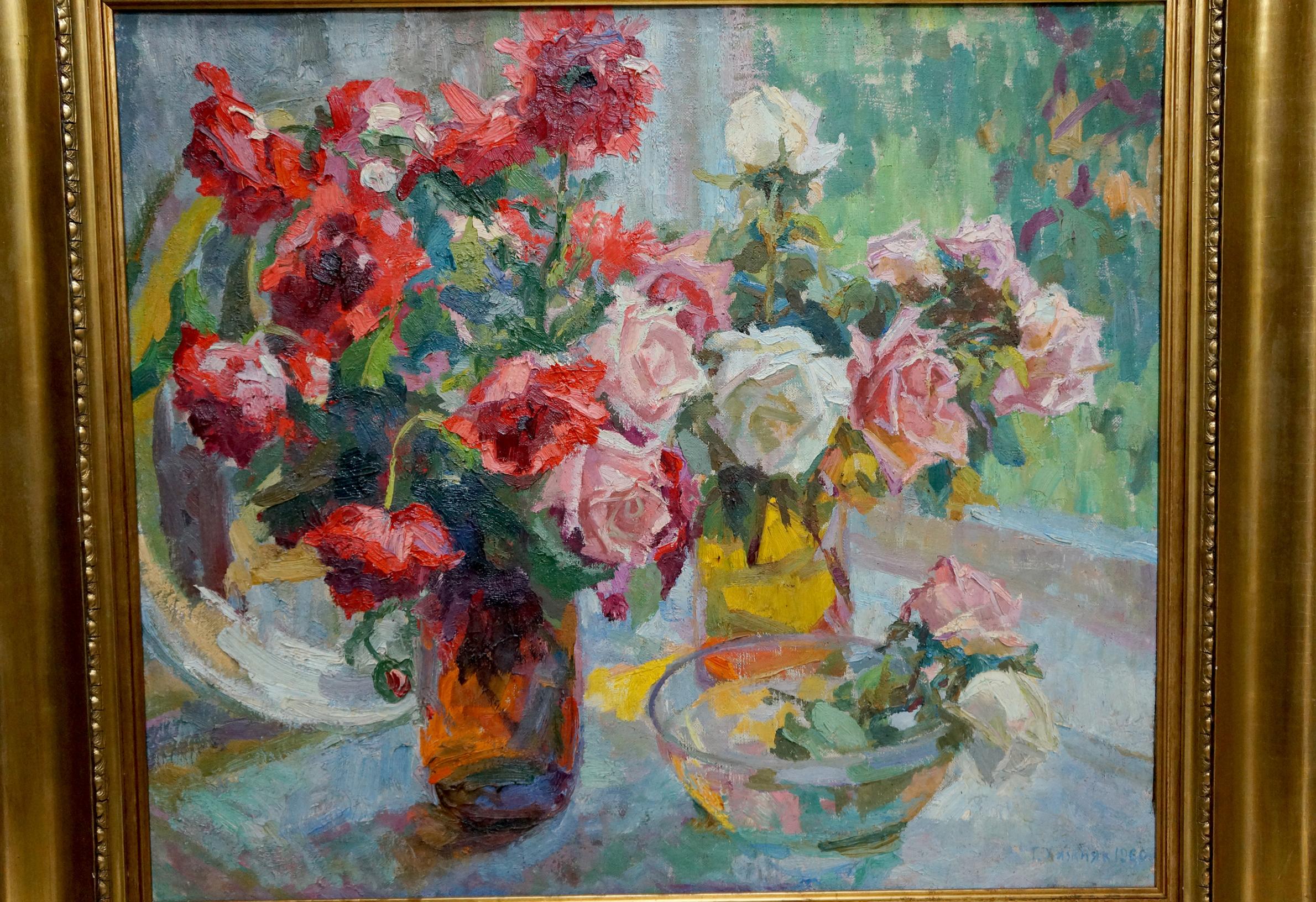 Oil painting Bouquet of roses Khizhnyak Grigory Emelyanovich