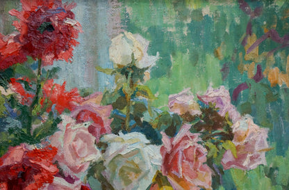 Oil painting Bouquet of roses Khizhnyak Grigory Emelyanovich