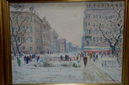 Oil painting City center Yakov Basov