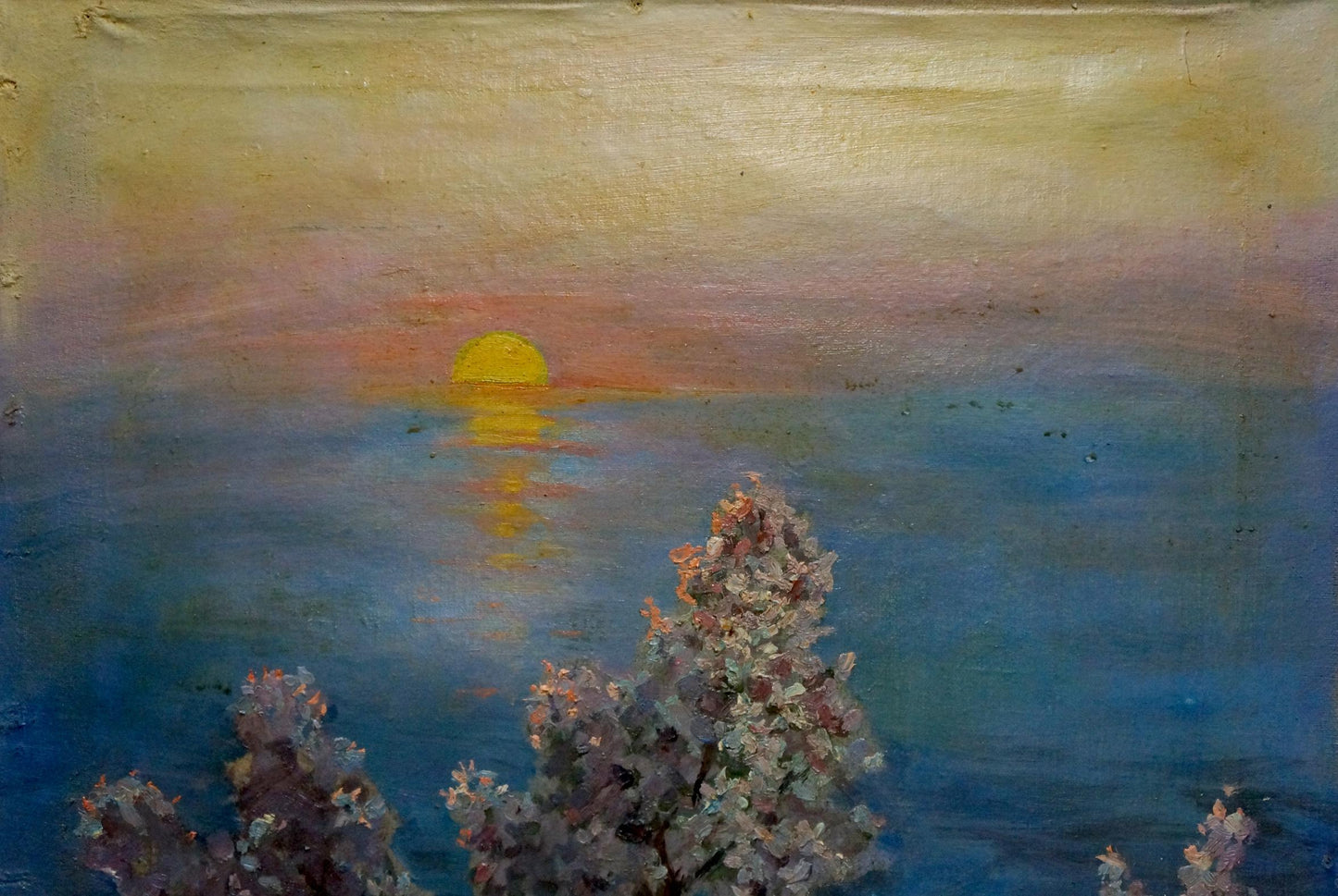 Oil painting Lilac with sunset Yanchak Elena Vaclavovna