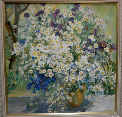 Oil painting Daisies Polyakova Lyudmila Valentinovna