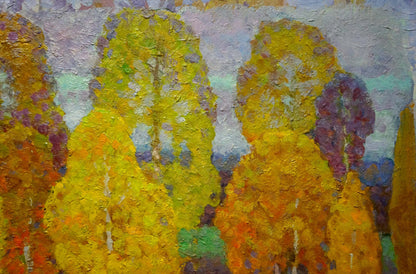 Oil painting Birch trees grow Ruban Grigory Savelievich