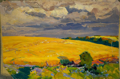Oil painting Field landscape Georgy Kolosovsky