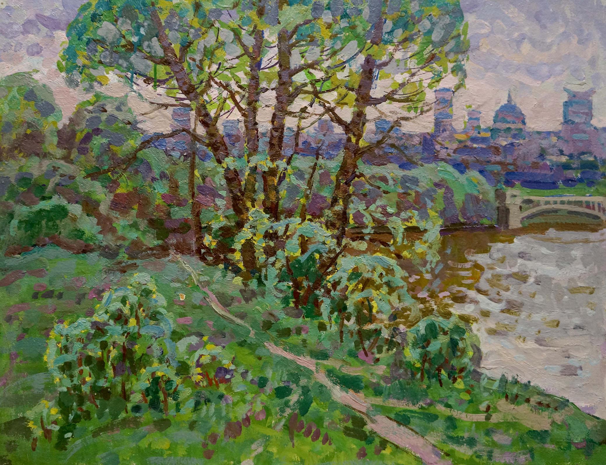 Oil painting City view Ruban Grigory Savelievich