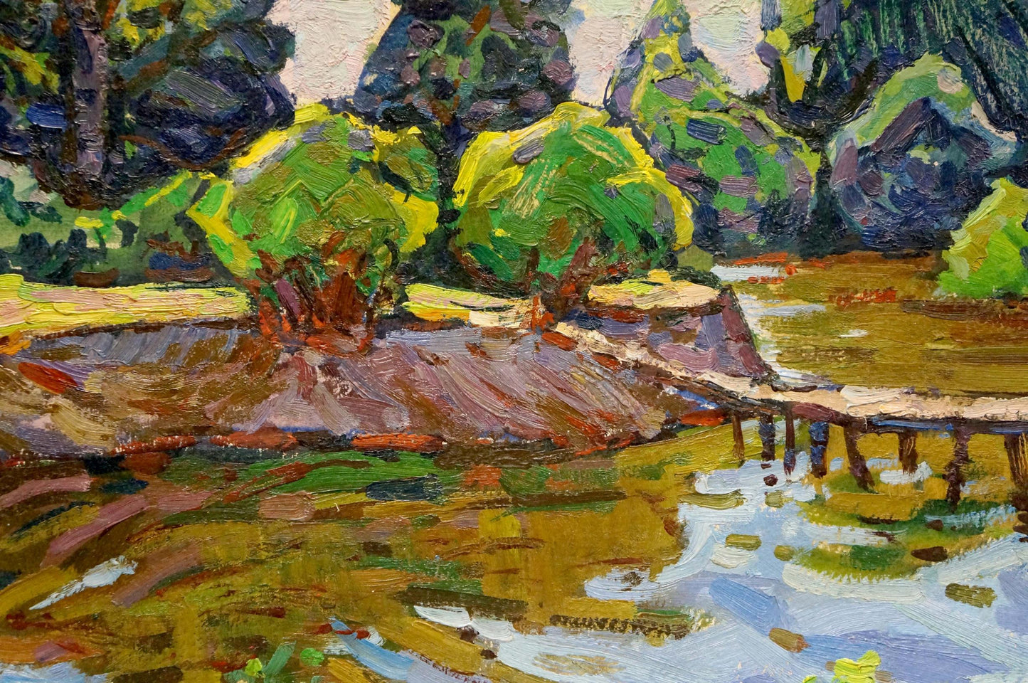 Oil painting The river flooded the forest Grigory Ruban