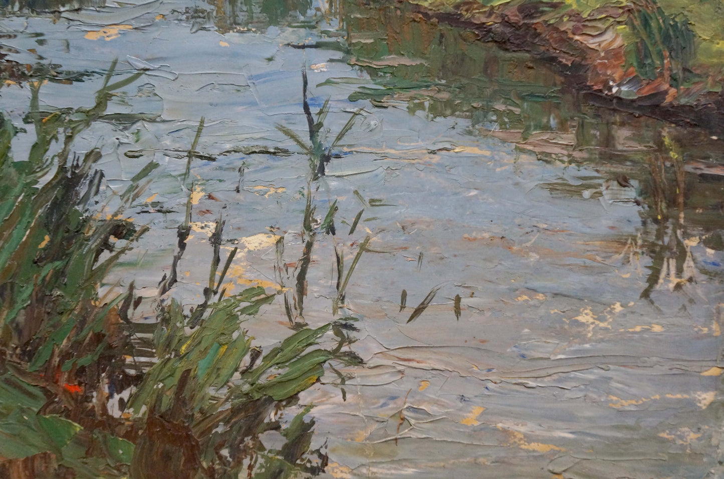 Oil painting River landscape Afanasiev Vladimir Nikolaevich