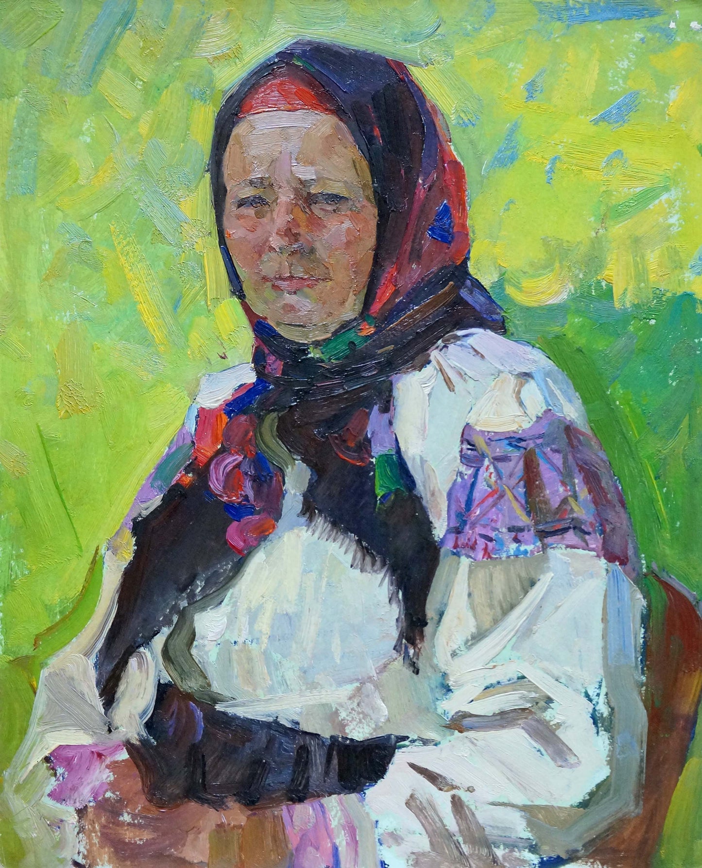 Oil painting Portrait of grandmother Zhabinsky Leonid Andreevich