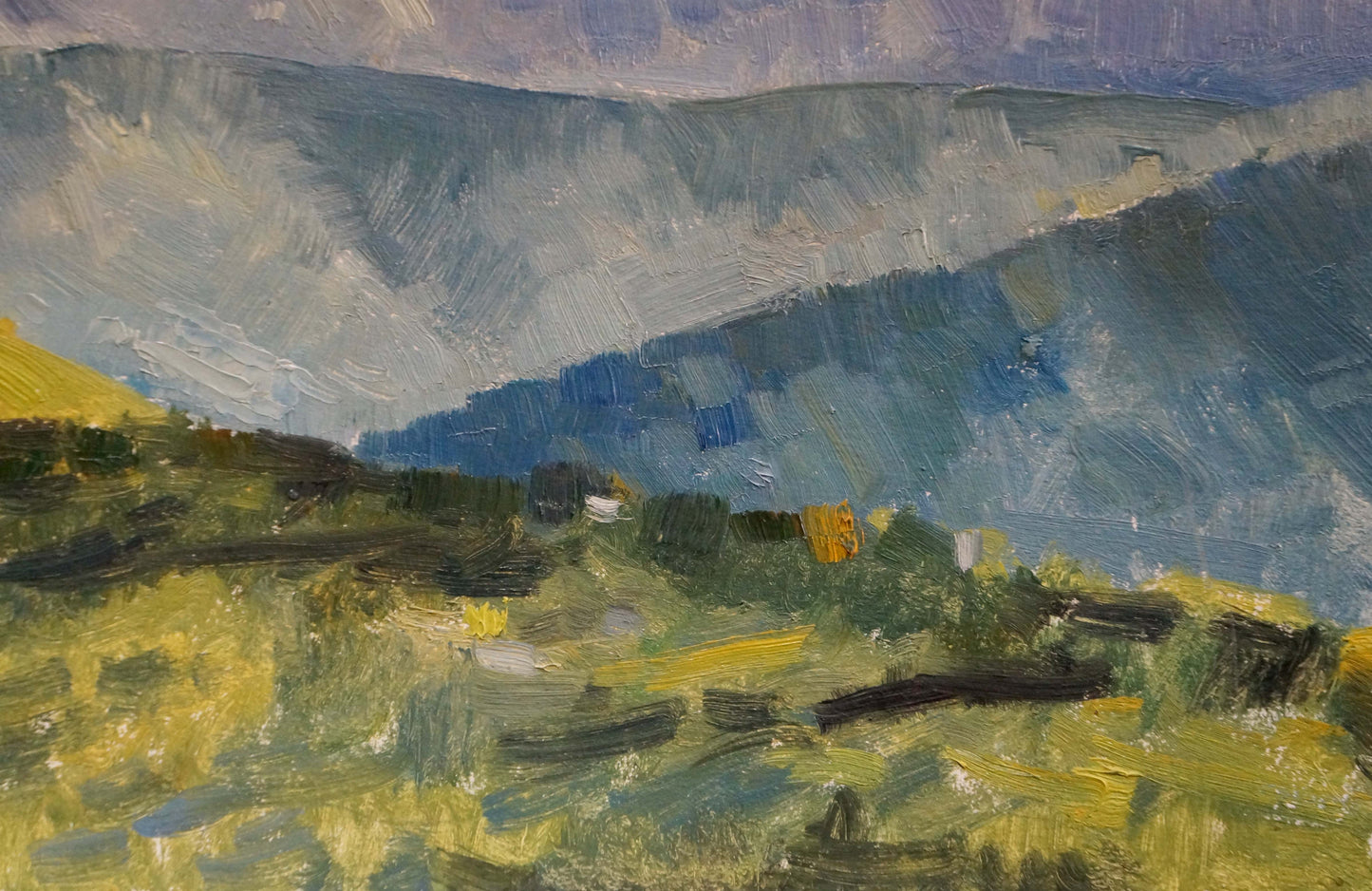 Oil painting Mountain landscape