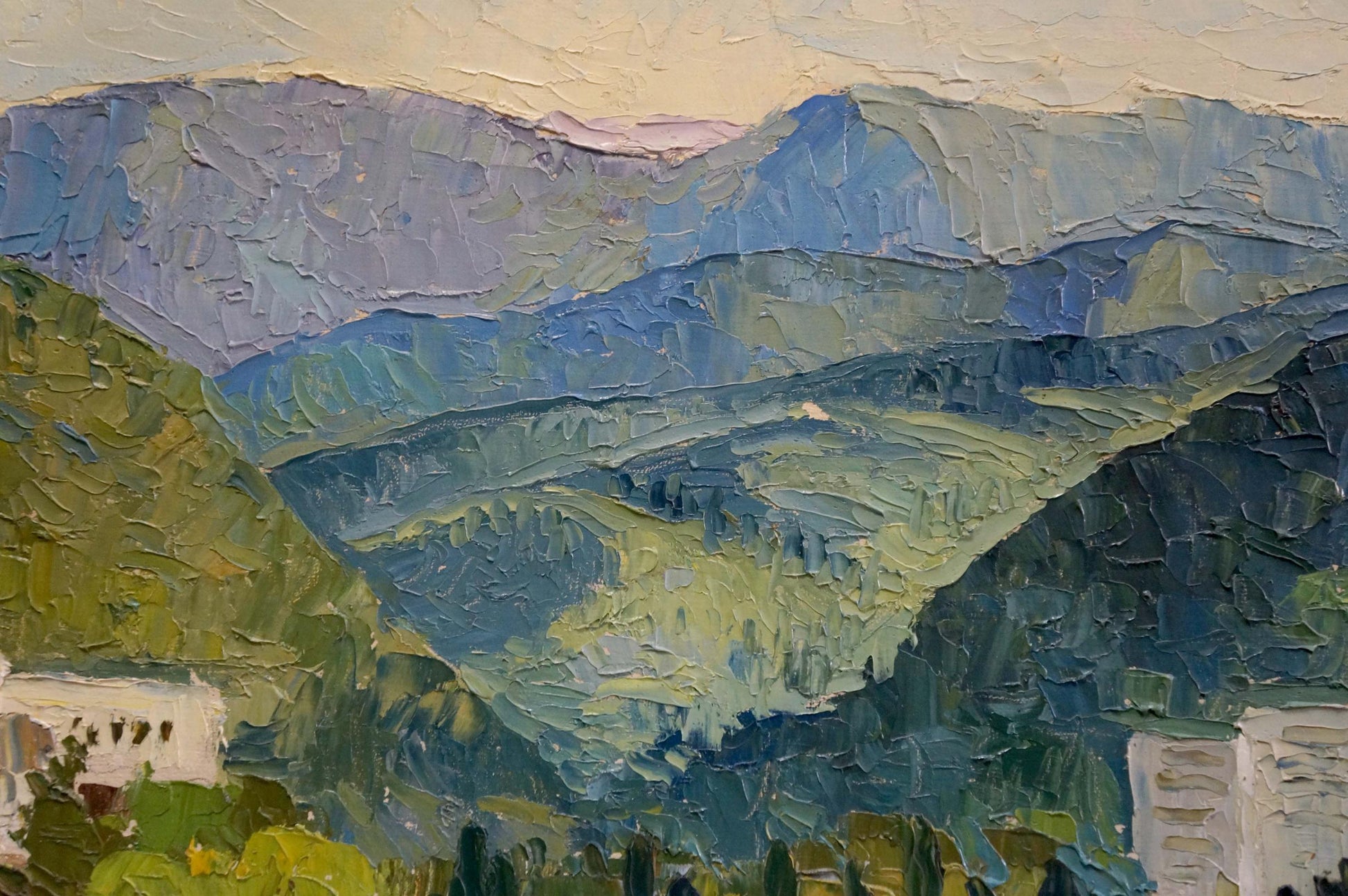 An anonymous artist captured the grandeur of the Great Mountains in oil
