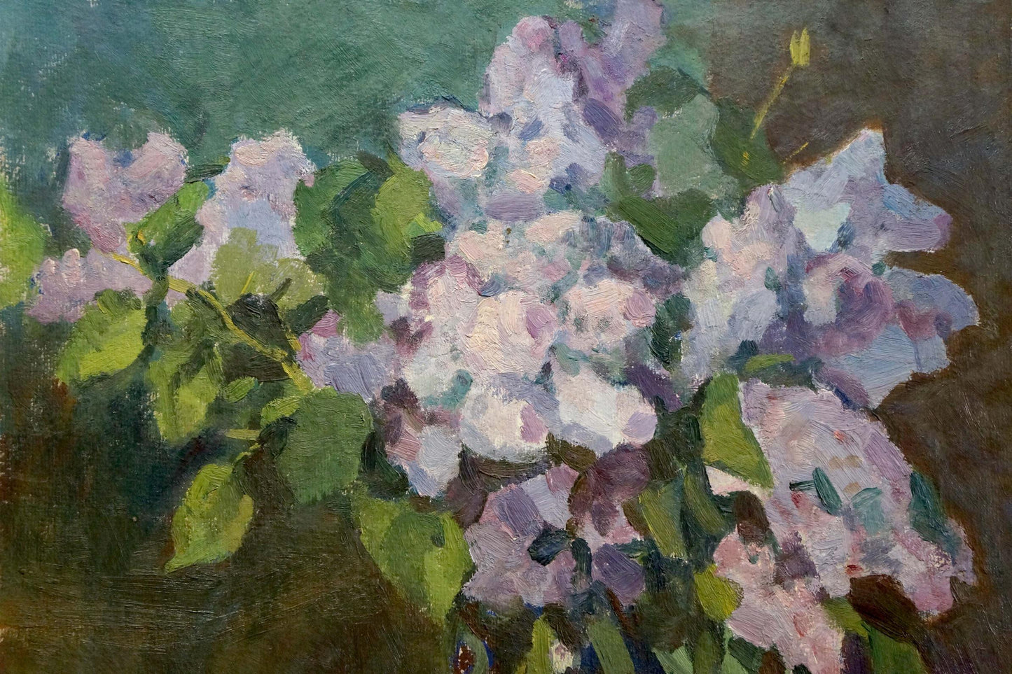 Oil painting Vase with lilac