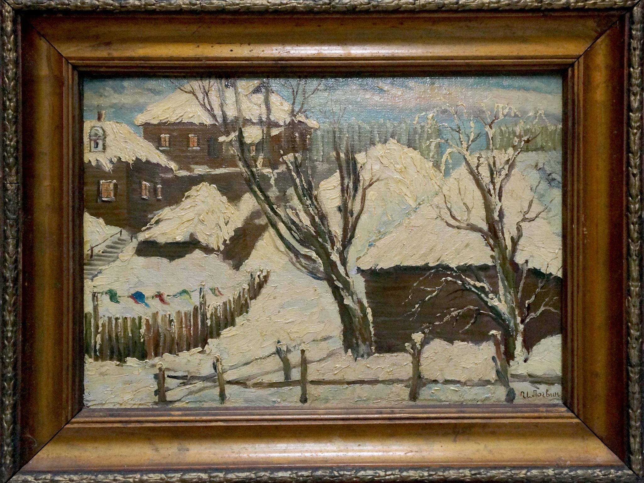 Oil painting Winter landscape Logvin Ivan Dmitrievich