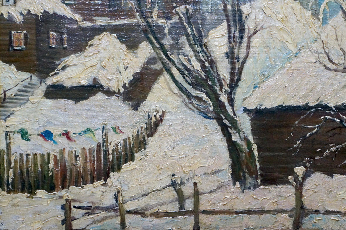 Oil painting Winter landscape Logvin Ivan Dmitrievich