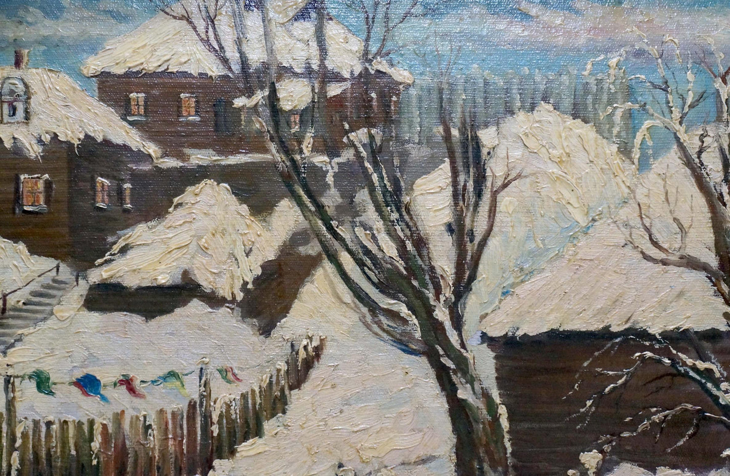 Oil painting Winter landscape Logvin Ivan Dmitrievich