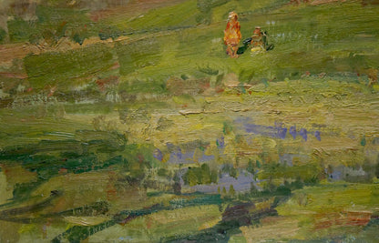 Oil painting Children in the field Olkhov Vladimir Nikolaevich