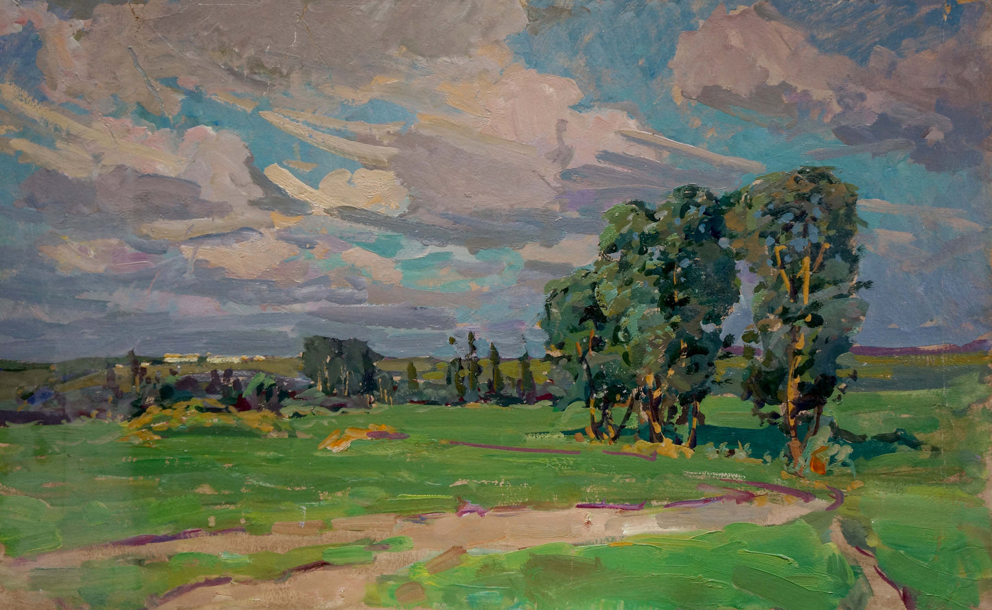 Oil painting Summer landscape Fomin Anatoly Nikiforovich