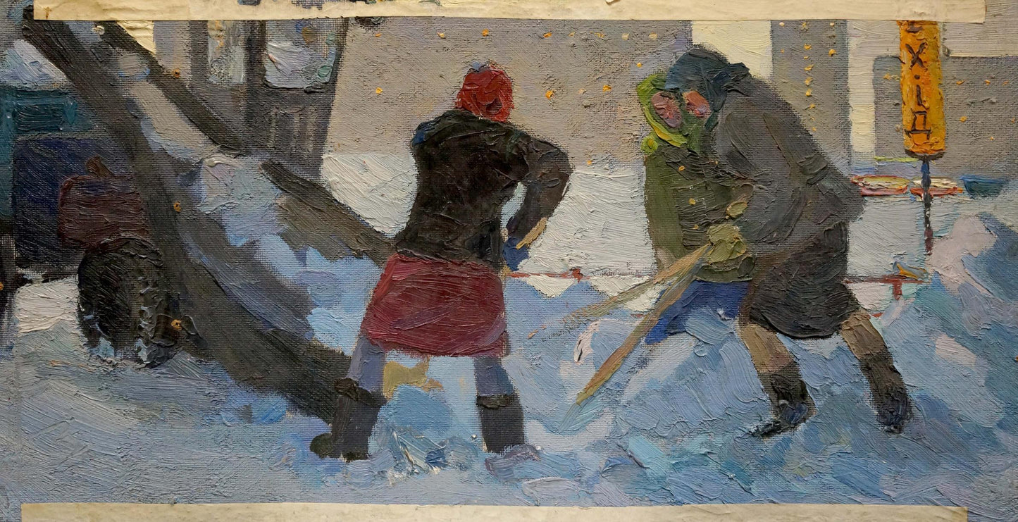 Oil painting People on the street Pokulity Konstantin Ivanovich