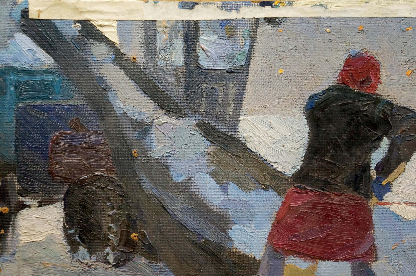 Oil painting People on the street Pokulity Konstantin Ivanovich