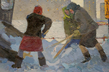 Oil painting People on the street Pokulity Konstantin Ivanovich