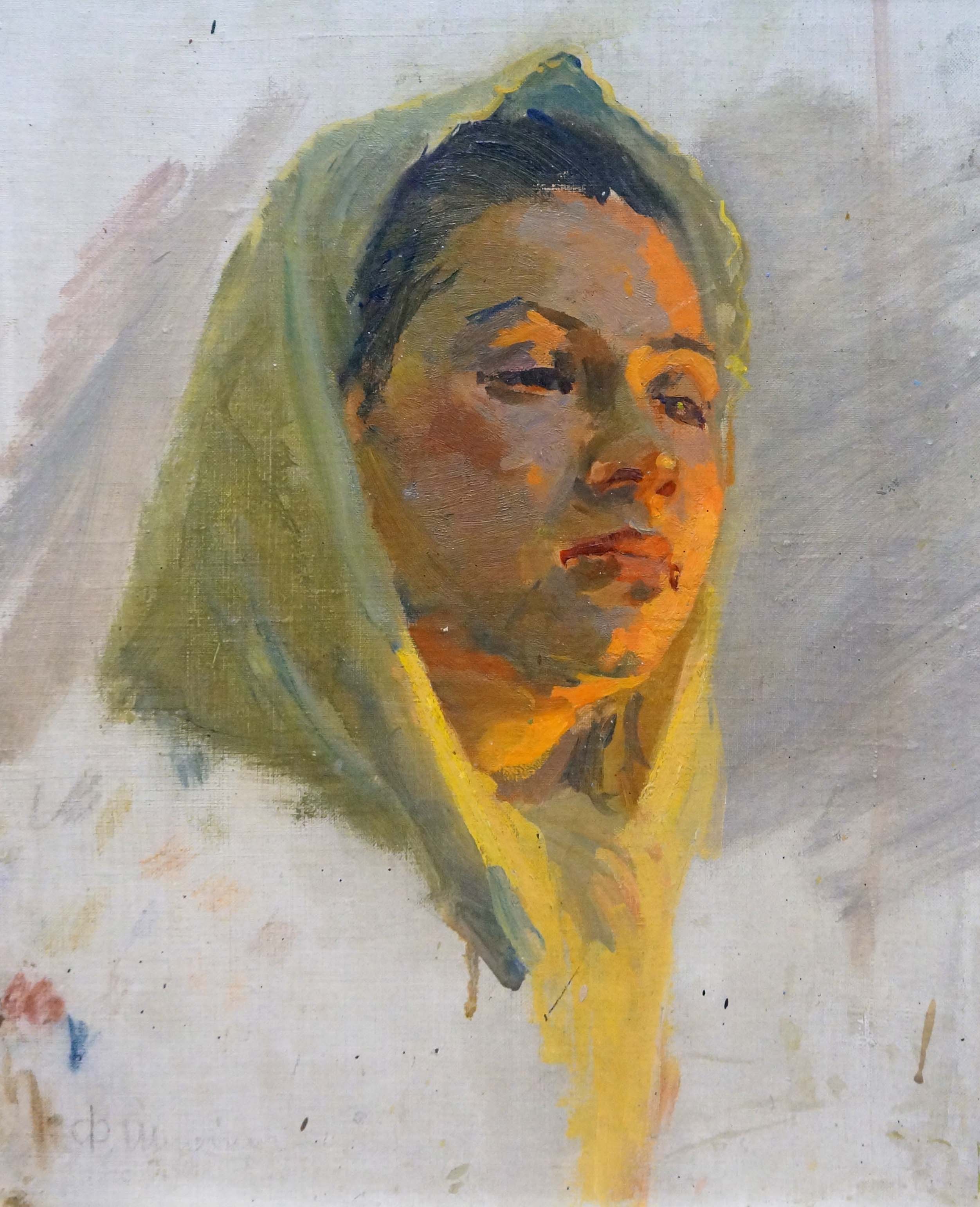 Oil painting Portrait of a girl Shurpin F. S.