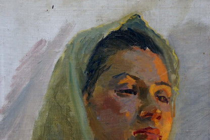 Oil painting Portrait of a girl Shurpin F. S.