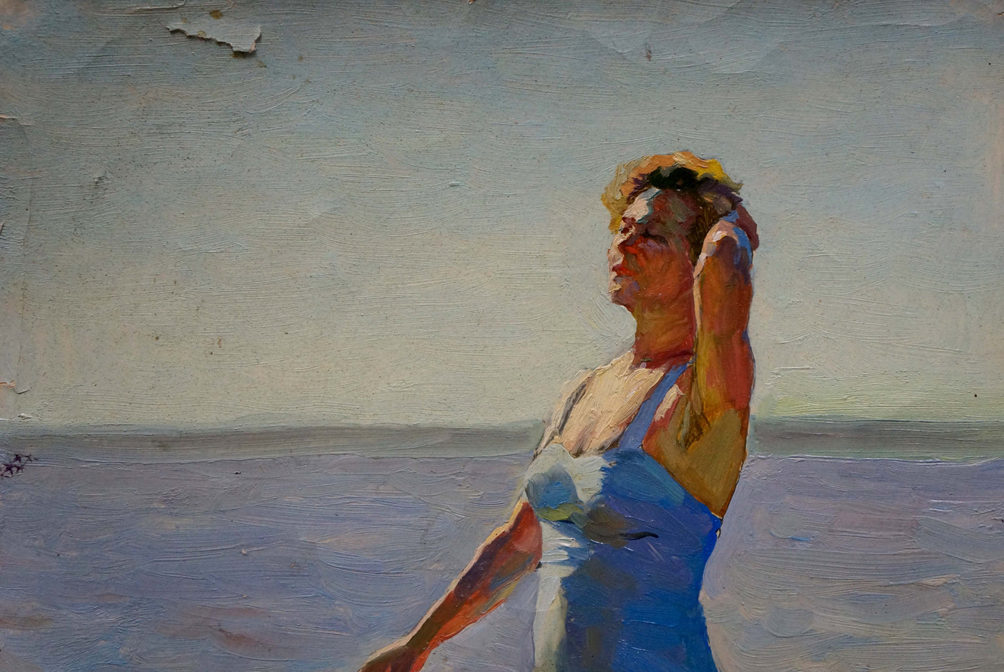 Oil painting Girl on the beach Vyacheslav Andreevich Fedorov