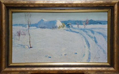 Oil painting Winter landscape Petrov George Petrovich
