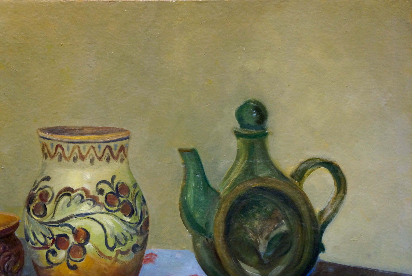 Oil painting Still life with dishes Unknown artist