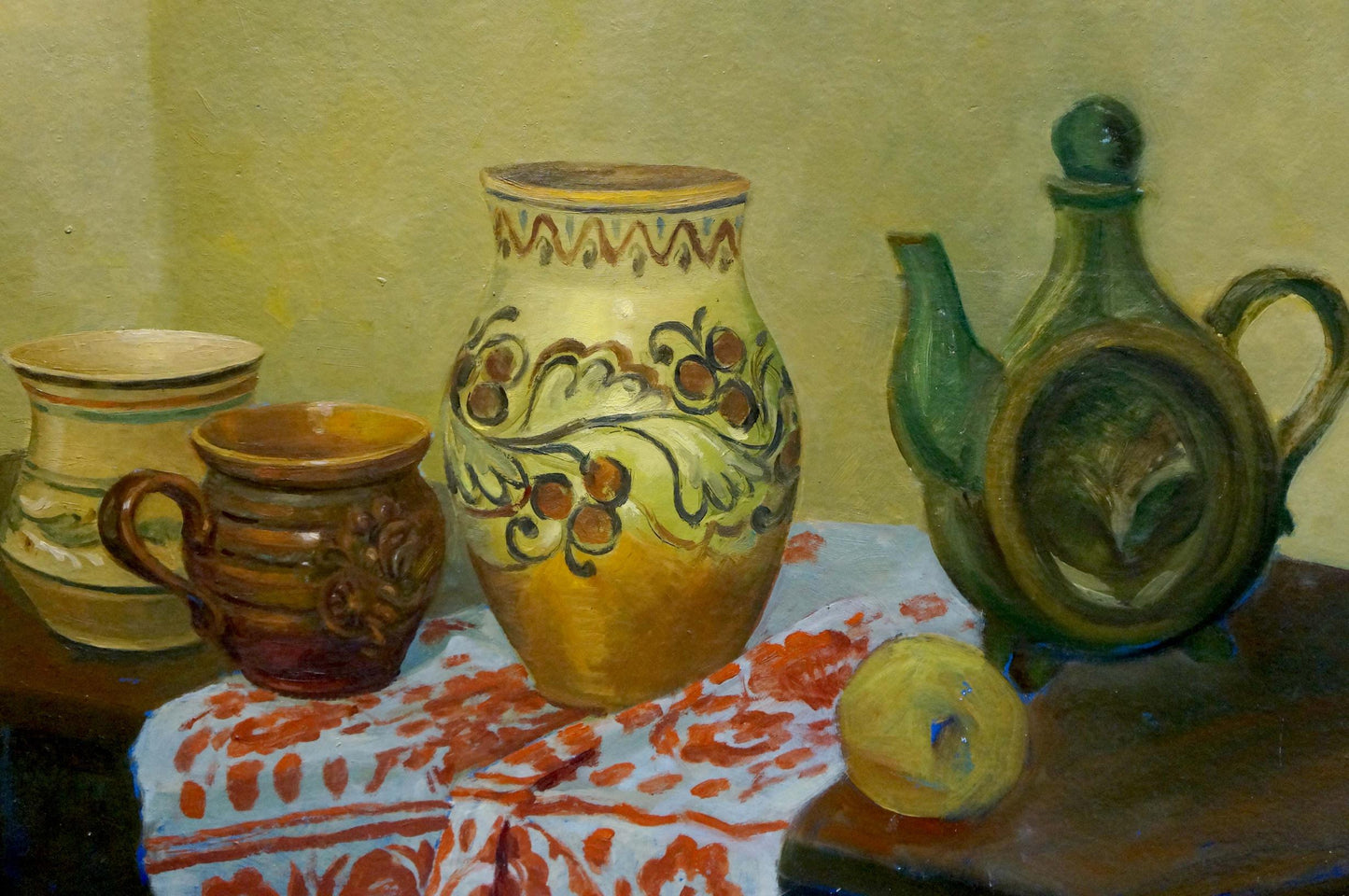 Oil painting Still life with dishes Unknown artist