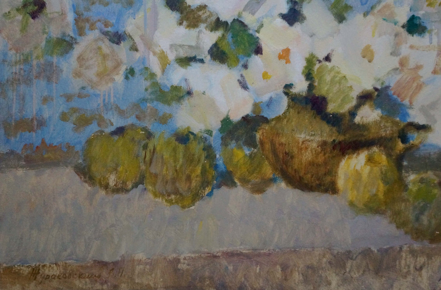 Oil painting Flowers by the window Zhurakovsky Victor Petrovich