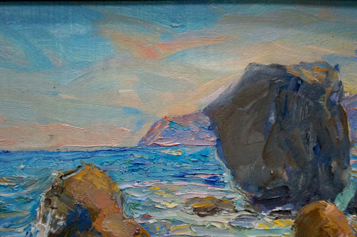 Oil painting Waves breaking on the rocks Kalashnik Dmitry Nikolaevich