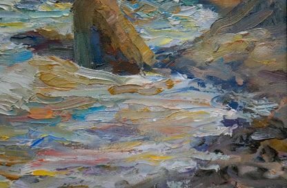 Oil painting Waves breaking on the rocks Kalashnik Dmitry Nikolaevich