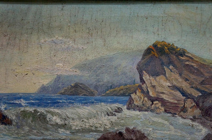 Oil painting Seascape and mountain shore Unknown artist