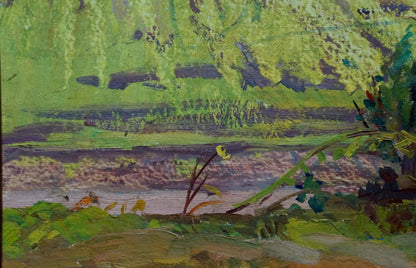 Oil painting Landscape of fields