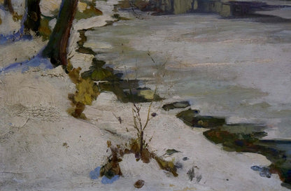 Oil painting Winter landscape Egorov Boris Kuzmich