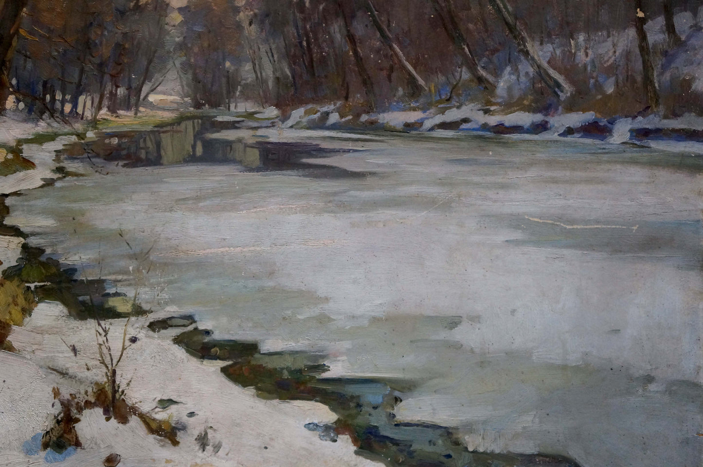 Oil painting Winter landscape Egorov Boris Kuzmich