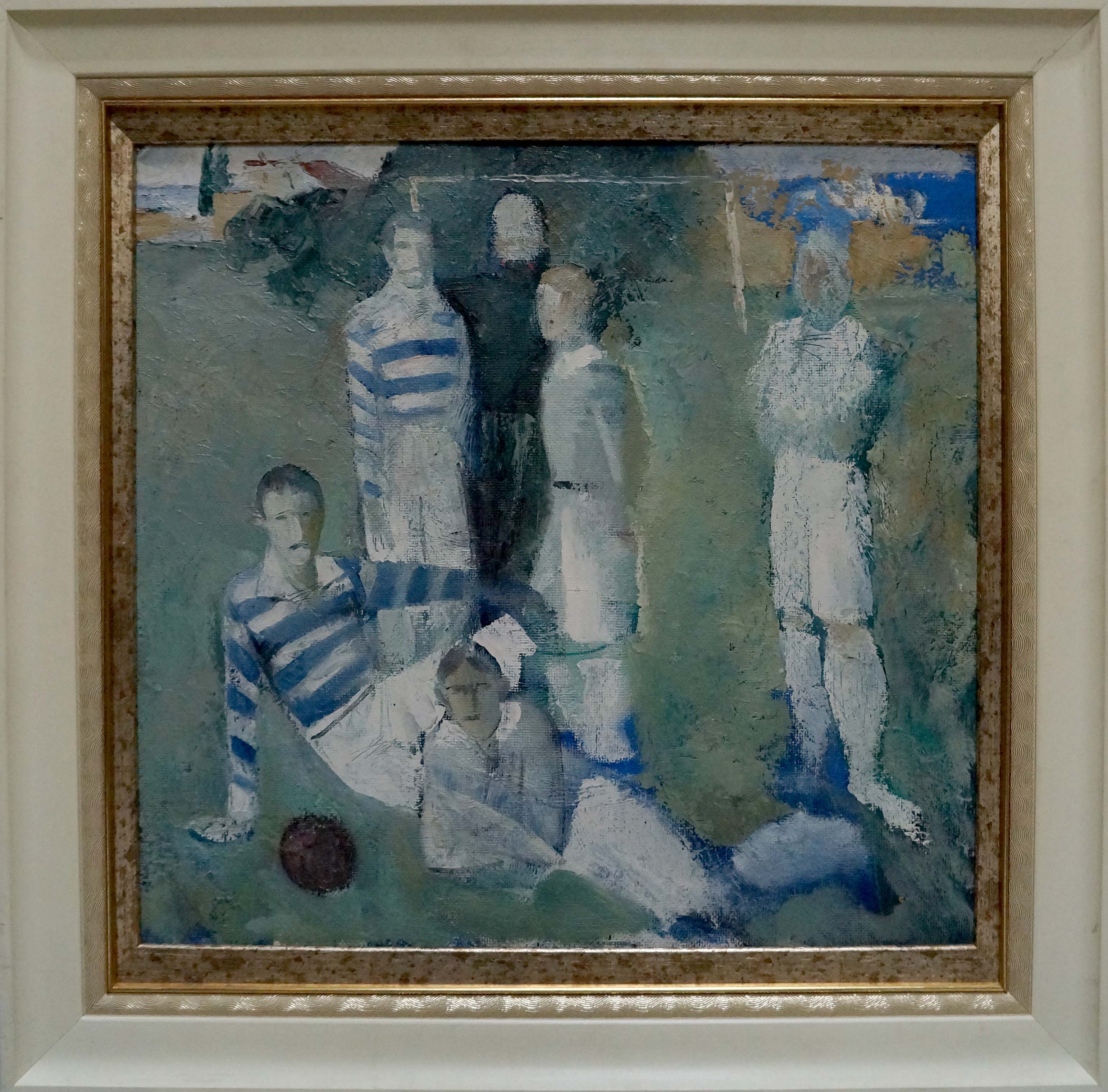 Oil painting Portrait of a football team Afanasiev Vladimir Nikolaevich