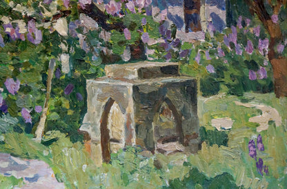 Oil painting Courtyard landscape Fomin Anatoly Nikiforovich