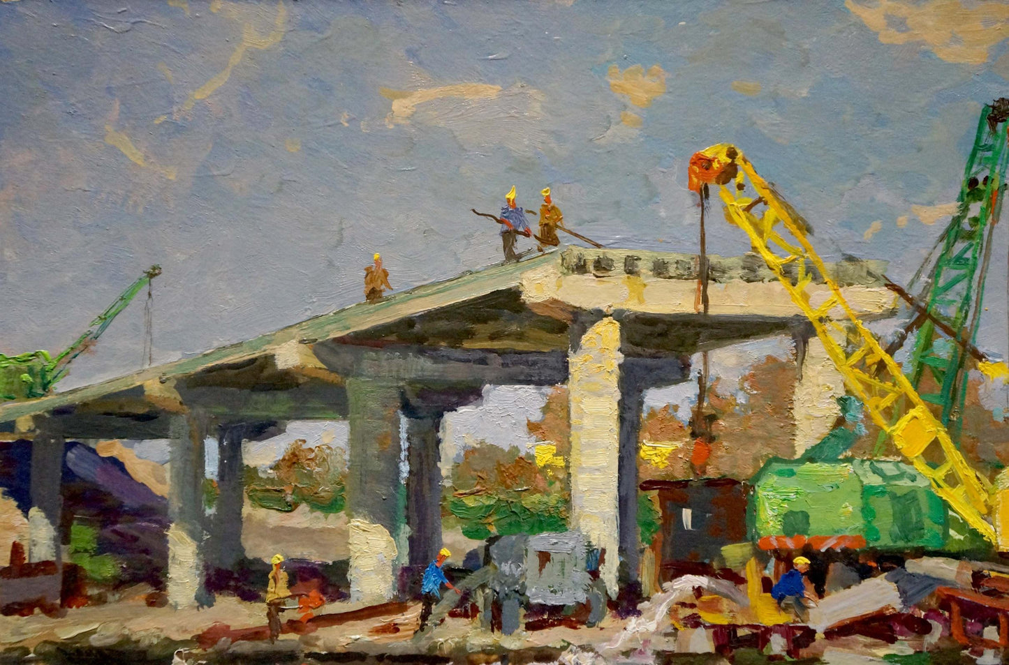 Oil painting Building construction Korygin Konstantin Nikolaevich