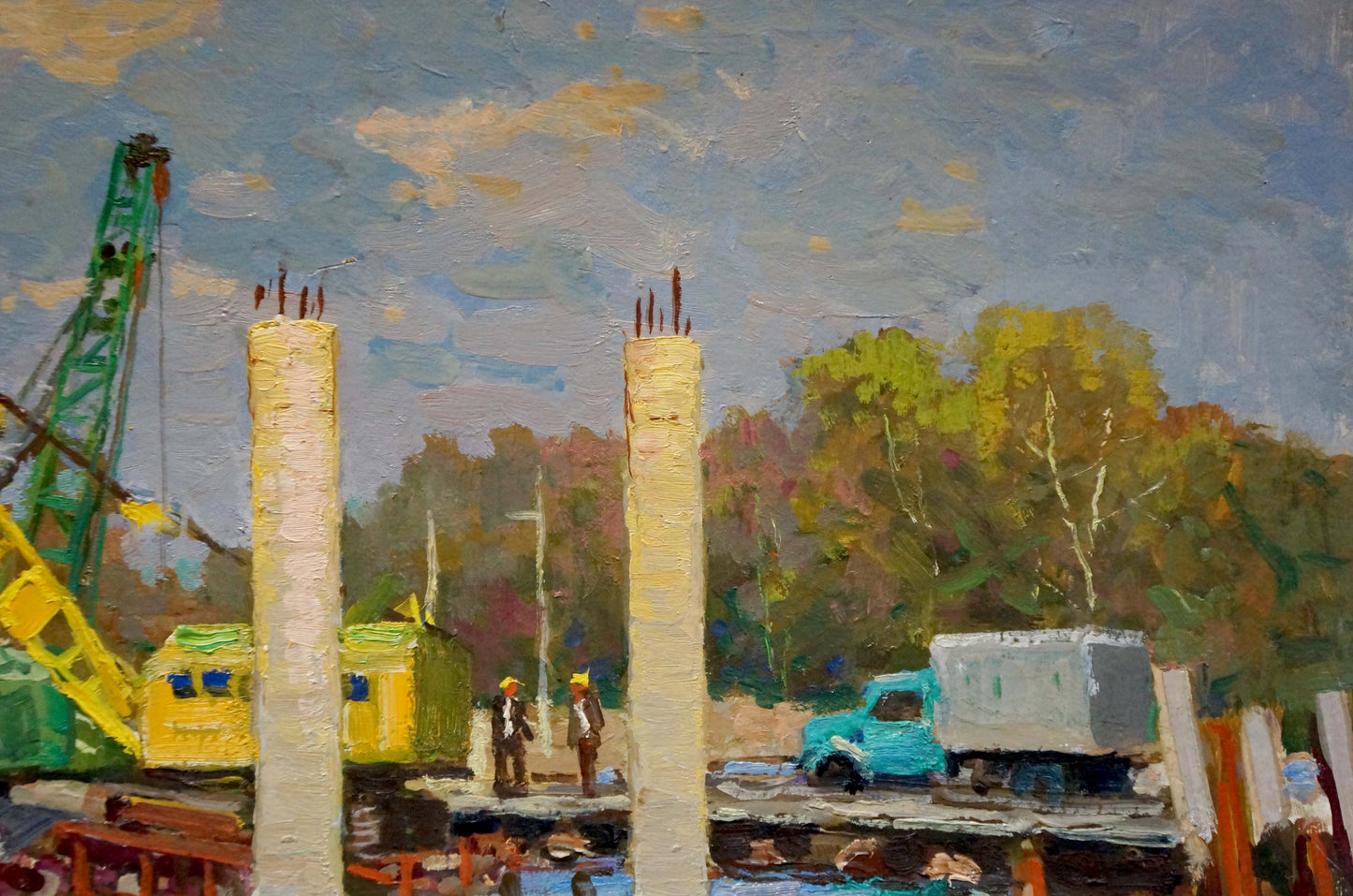 Oil painting Building construction Korygin Konstantin Nikolaevich