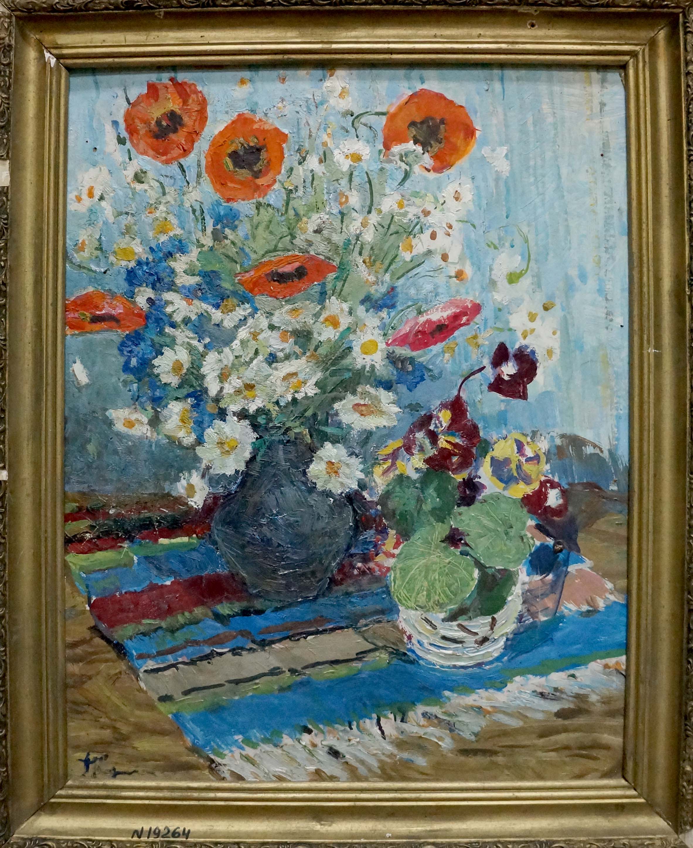 Oil painting Poppies and daisies Kapkanets Tamara Nikitichna