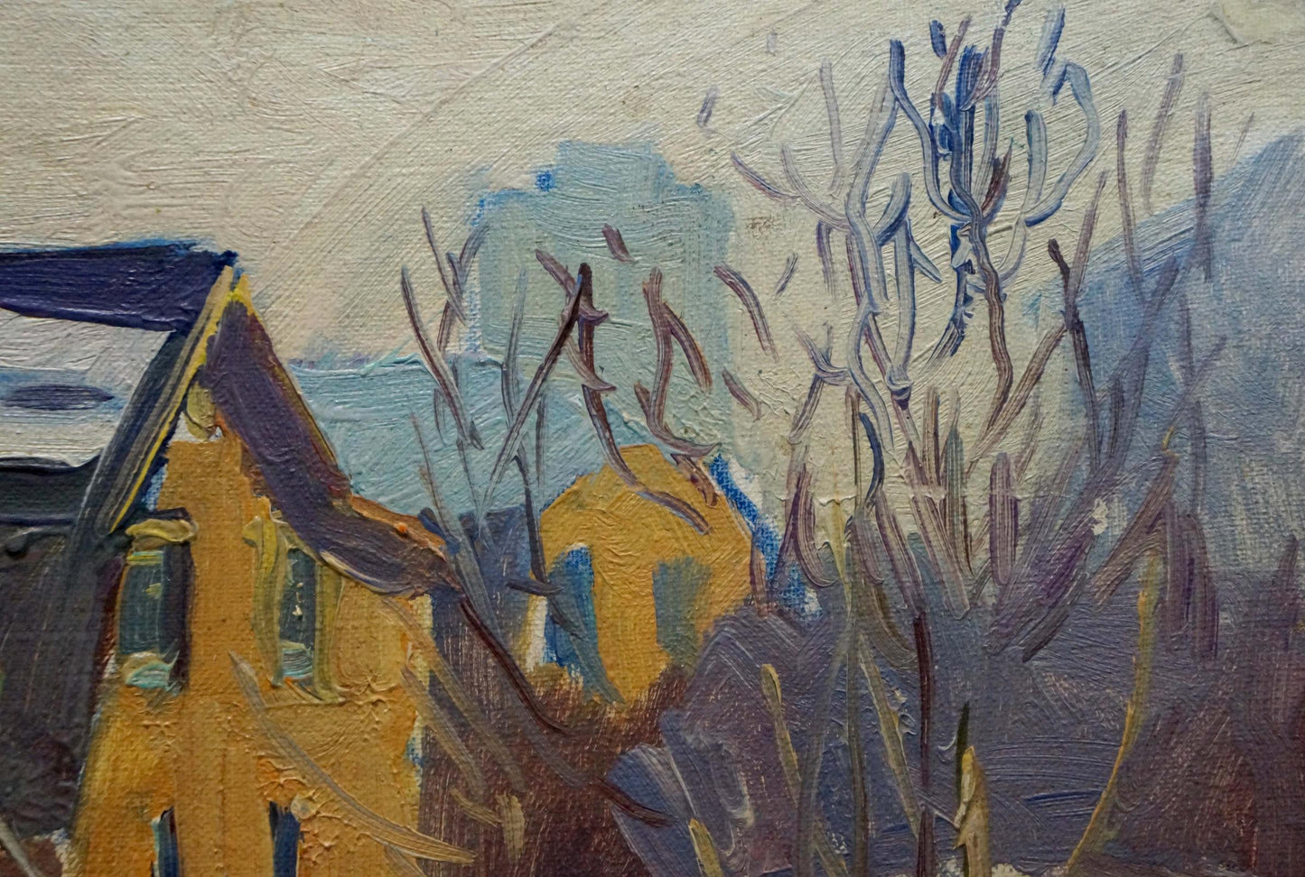 Oil painting Winter landscape Gantman Moisey Faibovich