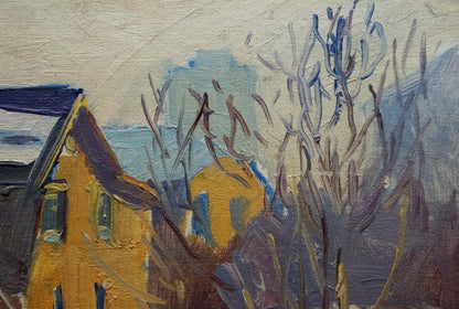 Oil painting Winter landscape Gantman Moisey Faibovich