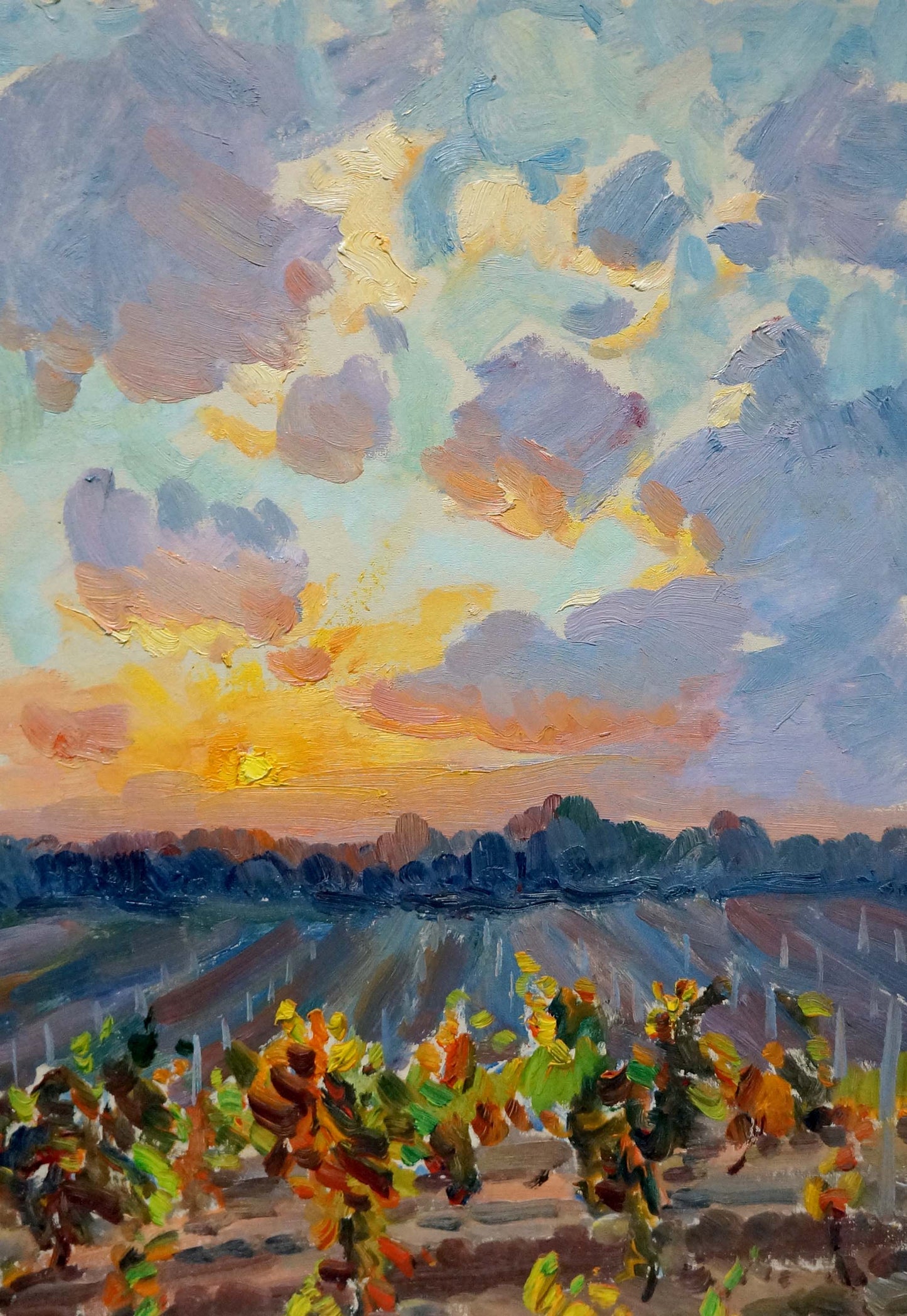 Oil painting Sunset on the vineyards Petr Kolomoitsev